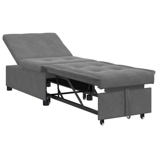 vidaXL Pull Out Sofa Bed Mörkgrå 194 x 67 x 82 cm Mikrofiber