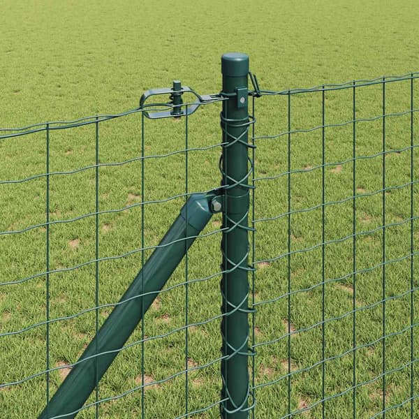 vidaXL Stängselstolpe 7 pcs Grön Stål