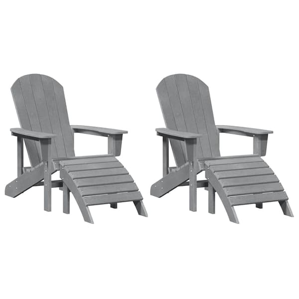 vidaXL Hage Stol 2 pcs Lysegrå 83 x 74 x 92 cm Polyethylen