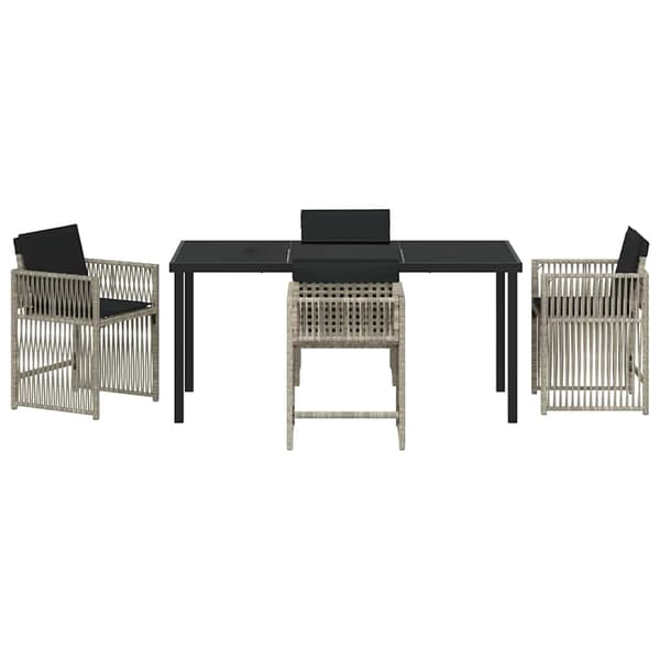 vidaXL Hage Spisegruppe 5 pcs Lysegrå polyrotting