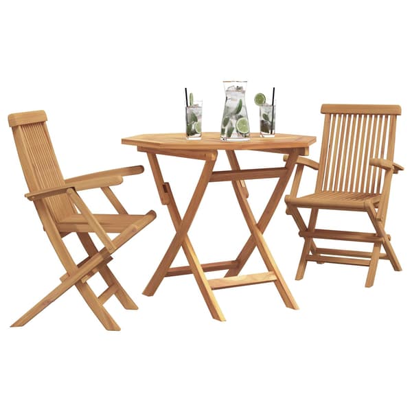 vidaXL Hage Spisegruppe 3 pcs Brun Solid akasietre