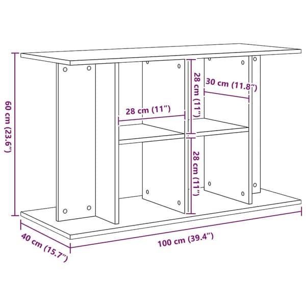 vidaXL Akvariestativ svart eik 100x40x60 cm konstruert tre