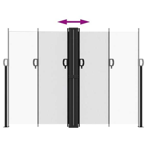 vidaXL Infällbar sidomarkis vit 180x1200 cm