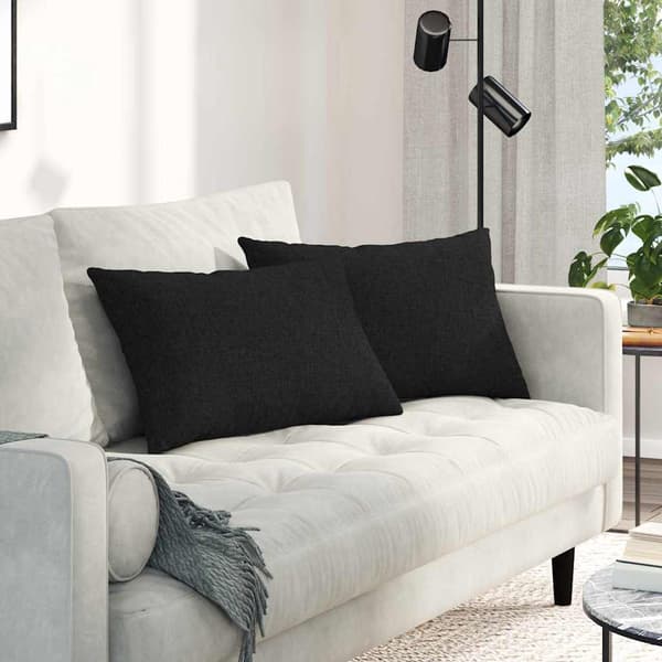 vidaXL Soffkuddar 2 st Svart 60 x 40 cm tyg
