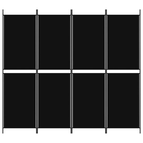 vidaXL Romdeler 4 paneler svart 200x180 cm stoff