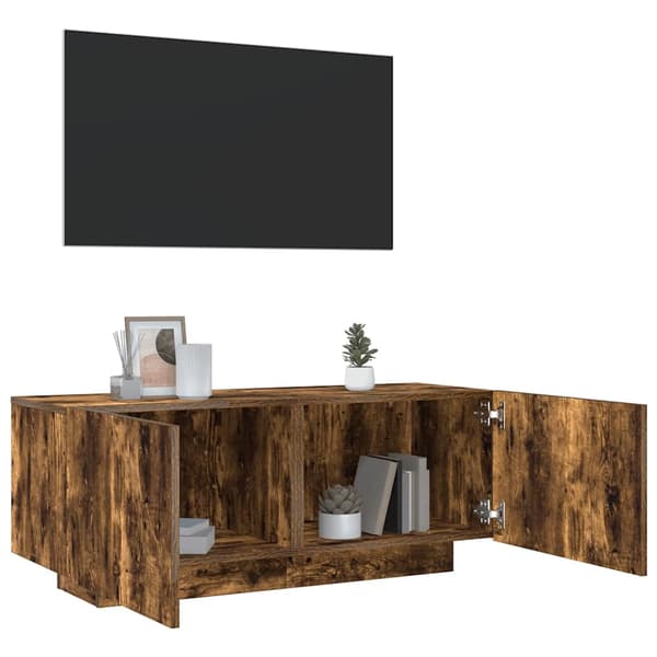 vidaXL TV-benk røkt eik 100x35x40 cm konstruert tre