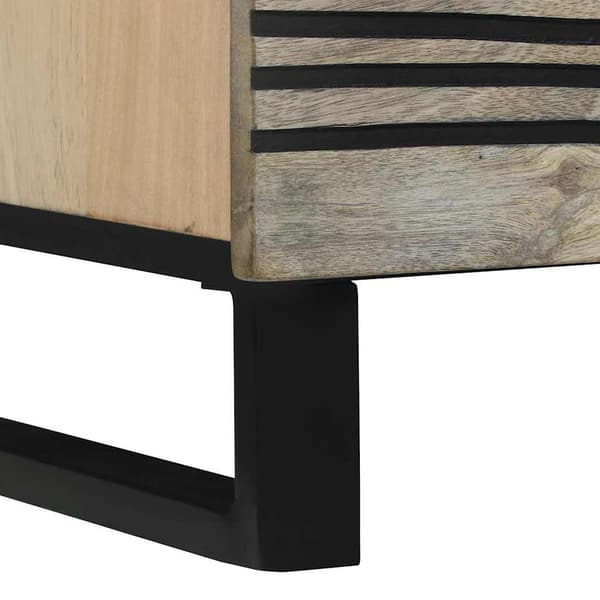 vidaXL Sideboard Vit 80 x 33 x 75 cm massivt mangoträ