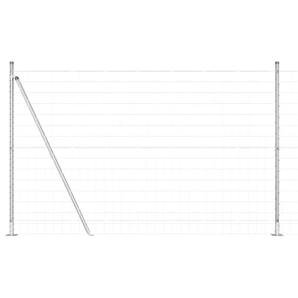 vidaXL Gjerde med stolpe sølv 1,5 x 10 m Stål