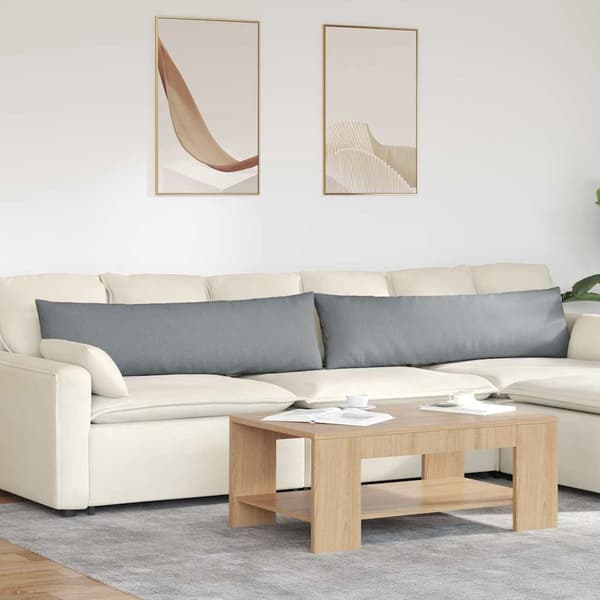 vidaXL Soffkuddar 2 st Ljusgrå 145 x 40 cm tyg