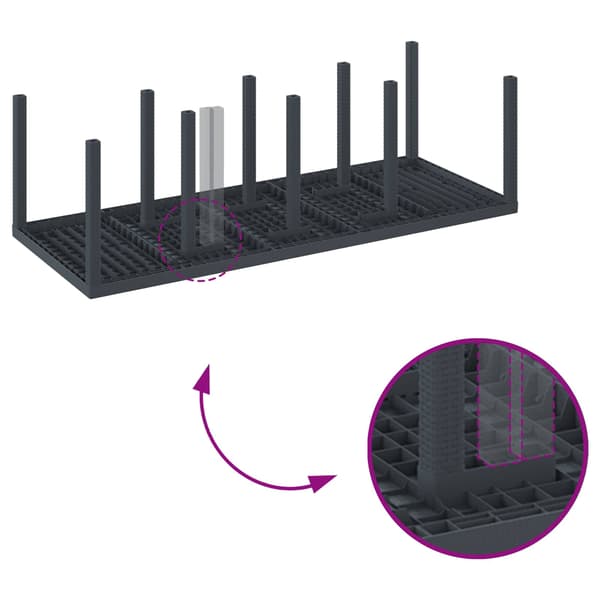 vidaXL Trädgårdsmöbelset 9 pcs Antracit Polypropylen