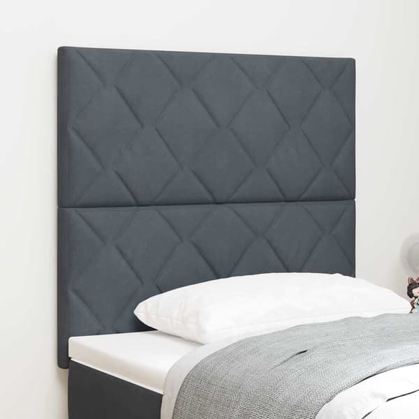 vidaXL LED huvuddyna Mörkgrå 90 cm Sammet