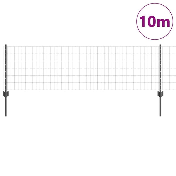 vidaXL Gjerde med innlegg. Grå 0.6 x 10 m Stål