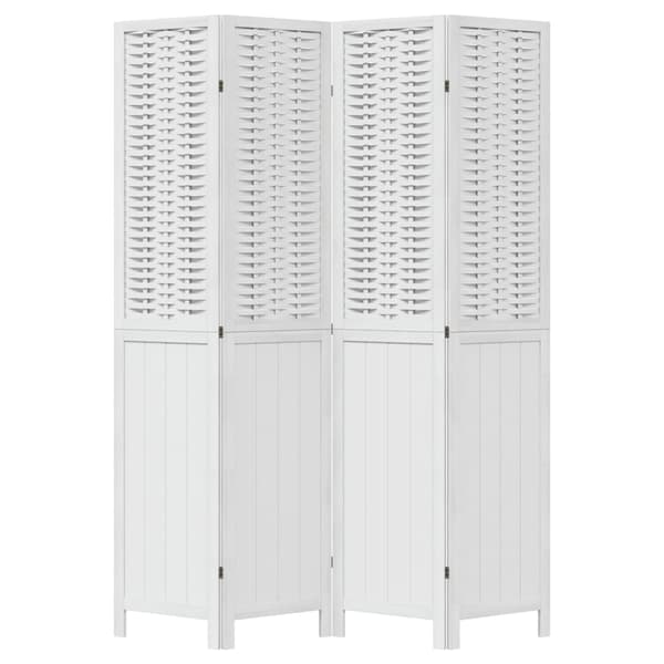 vidaXL Romdeler 4 paneler hvit heltre keisertre