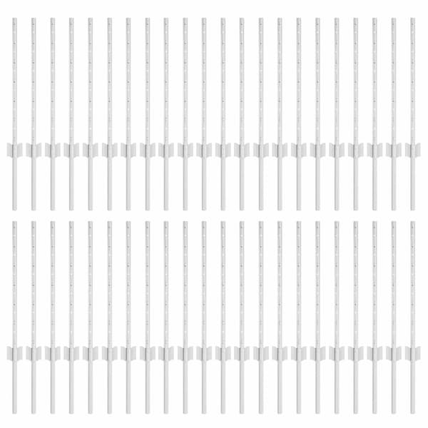 vidaXL Stängselstolpe 44 pcs Silver 100 cm Stål