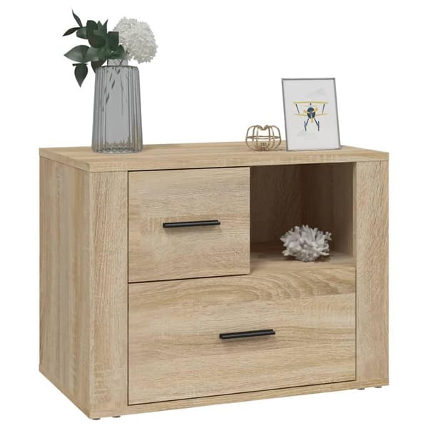 vidaXL Nattbord sonoma eik 60x36x45 cm konstruert tre