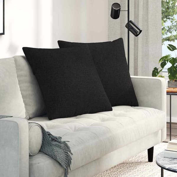 vidaXL Soffkuddar 2 st Svart 60 x 60 cm tyg