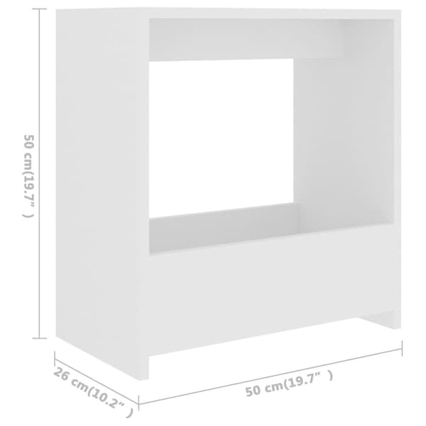 vidaXL Sidobord vit 50x26x50 cm spånskiva