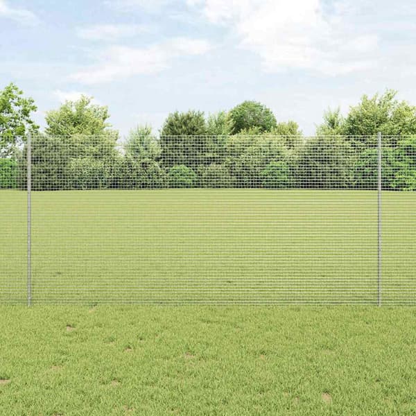 vidaXL Gjerde med innlegg. sølv 1.2 x 10 m Stål