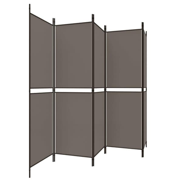 vidaXL Romdeler med 5 paneler antrasitt 250x200 cm stoff