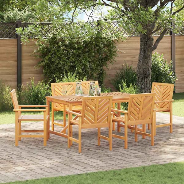 vidaXL Hage Spisegruppe 6 pcs Brun Solid akasietre