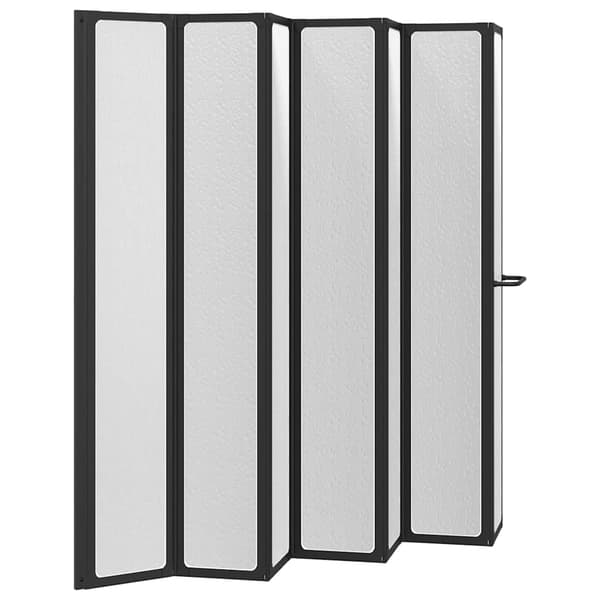 vidaXL Duschvägg Svart 168 x 140 cm Aluminium