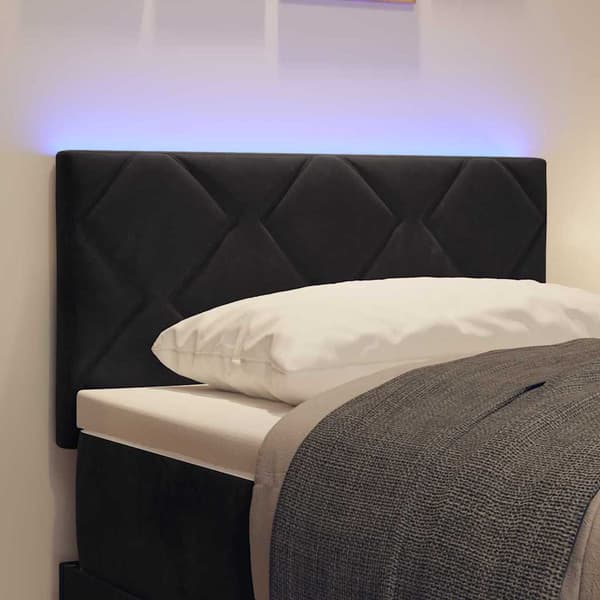 vidaXL LED huvuddyna Svart 80 cm Sammet
