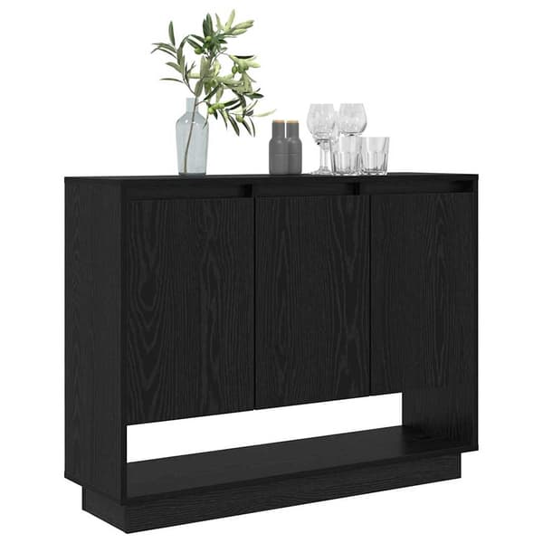 vidaXL Serviesskap Svart Eik 97 x 29 x 75 cm Konstruert tre