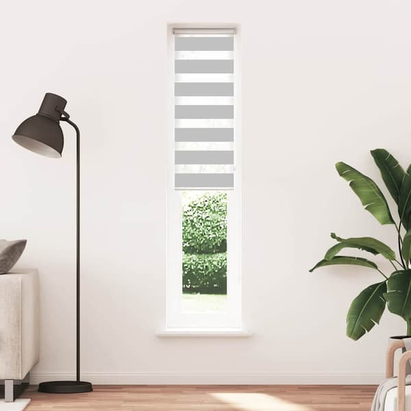 vidaXL Rullgardin zebra ljusgrå 50x200 cm tyg bredd 45,9 cm polyester