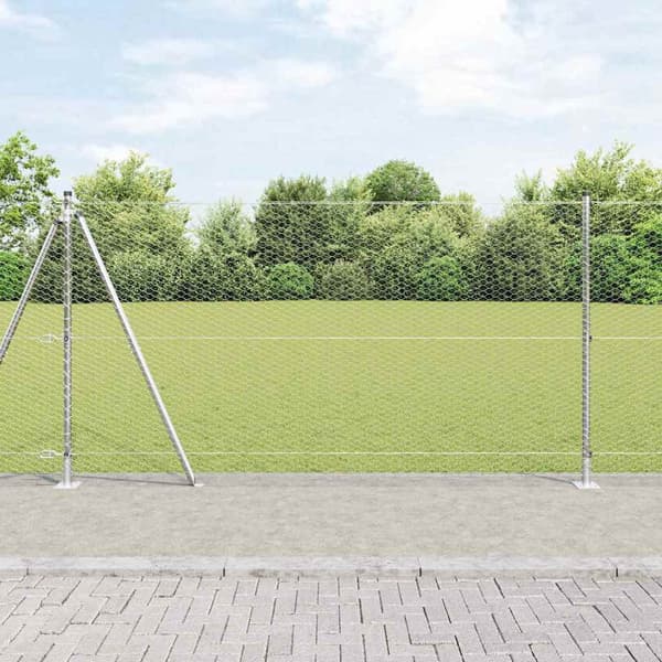 vidaXL Stängselstolpe Silver