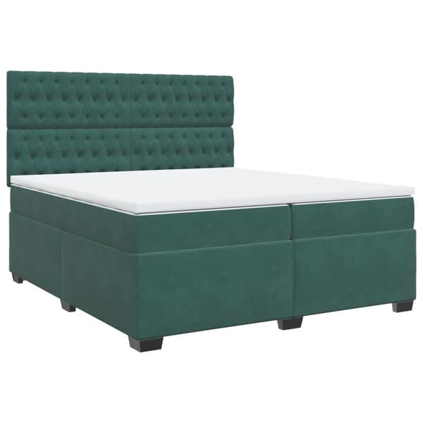 vidaXL Ramsäng med madrass mörkgrön 200x200 cm sammet