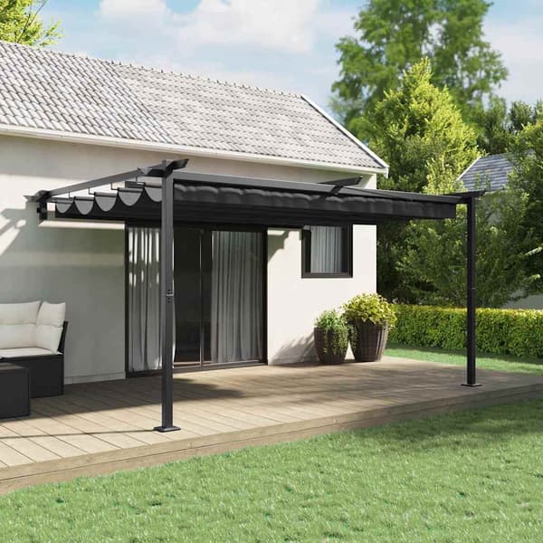 vidaXL Paviljong Antracit 400 x 300 x 200 cm Polyester