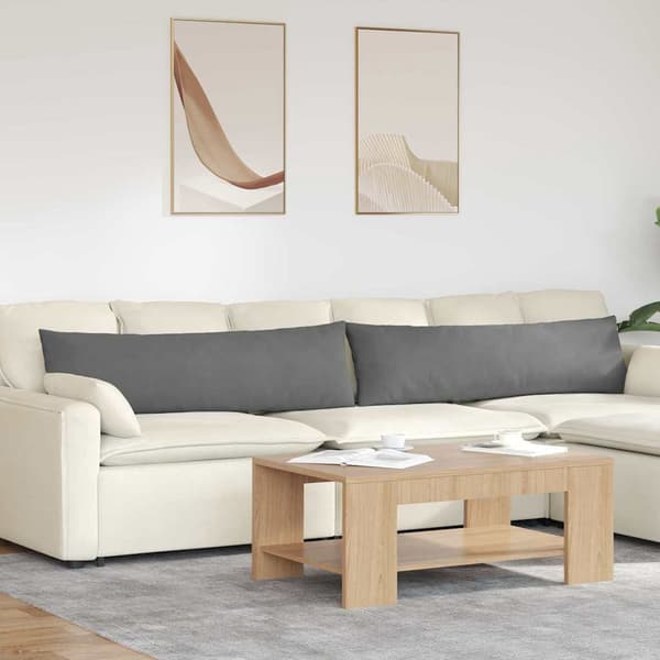 vidaXL Soffkuddar 2 st Mörkgrå 145 x 40 cm tyg