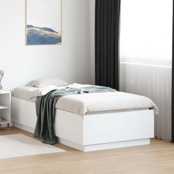 vidaXL Sengeramme hvit 90x190 cm konstruert tre