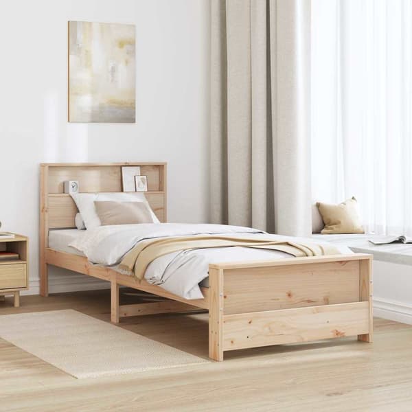 vidaXL Sengestamme med hodegjerde Brun 75 x 190 cm Konstruert tre