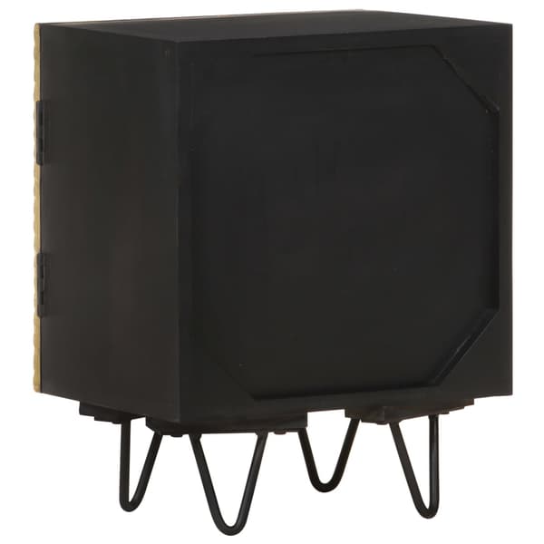 vidaXL Nattbord med messingfront 40x30x50 cm heltre mango