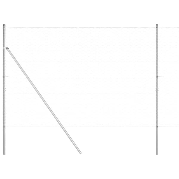 vidaXL Stängselstolpe Silver 10 x 1,5 m (50 mm mesh) Stål