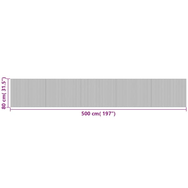 vidaXL Teppe rektangulær brun 80x500 cm bambus