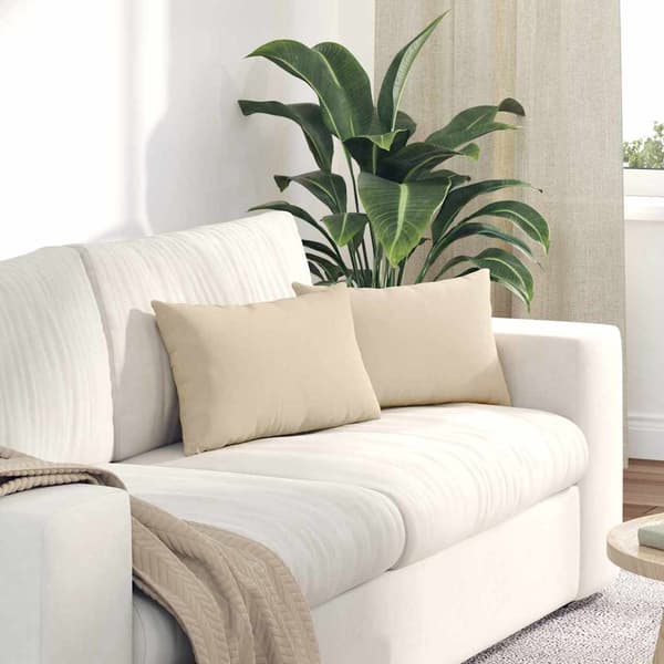 vidaXL Soffkuddar 2 st Kräm 50 x 30 cm tyg