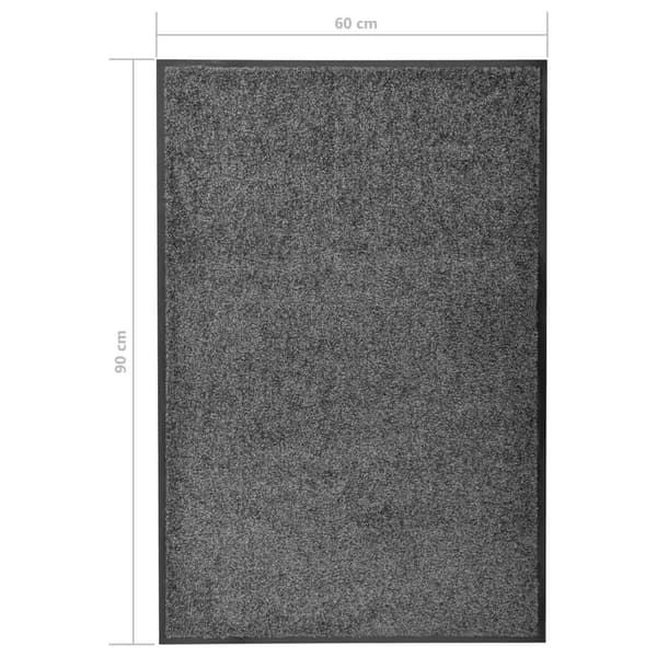 vidaXL Dørmatte vaskbar antrasitt 60x90 cm