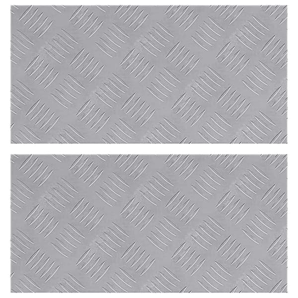 vidaXL Trinn Rektangulær 2 pcs sølv 50 x 25 cm Aluminium