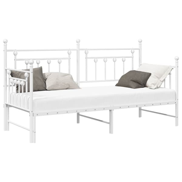 vidaXL Dagbäddram Vit 75 x 190 cm Stål