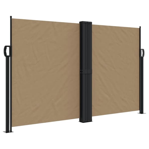 vidaXL Uttrekkbar sidemarkise gråbrun 140x600 cm