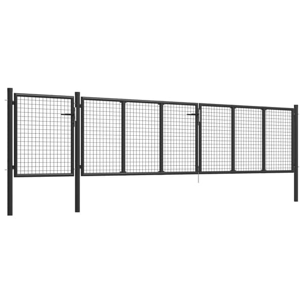 vidaXL Trädgårdsgrind stål 500x75 cm antracit