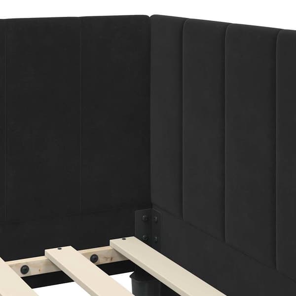 vidaXL Hörnssängram Svart 80 x 200 cm Sammet