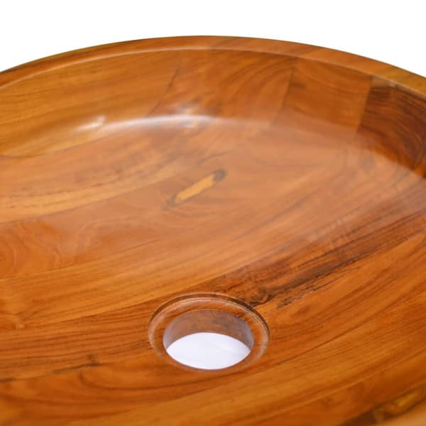 vidaXL Vask heltre teak Φ40x10 cm