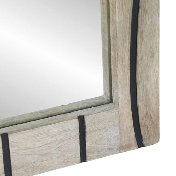 vidaXL Baderomsspeil Brun 70 x 50 x 2,5 cm Glass og solid mango tre