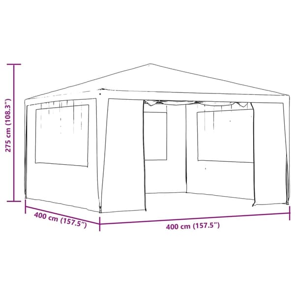 vidaXL Markise Hvit 3,5 x 2,5 m Metall
