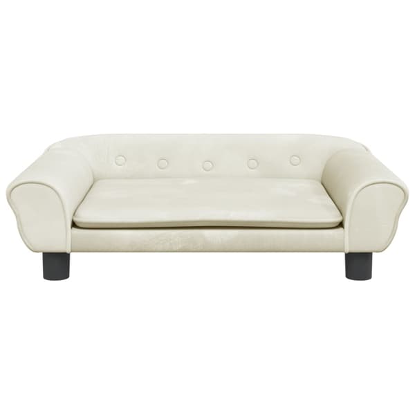 vidaXL Barnsoffa gräddvit 70x45x26 cm sammet