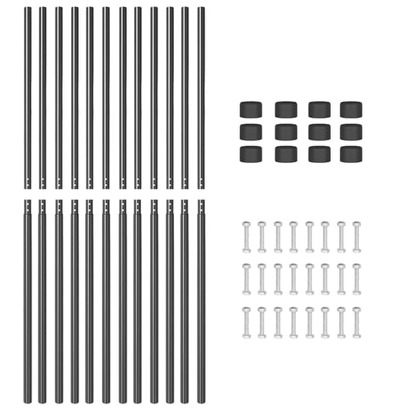 vidaXL Stängselstolpe 12 pcs Grå Pulverlackerad stål