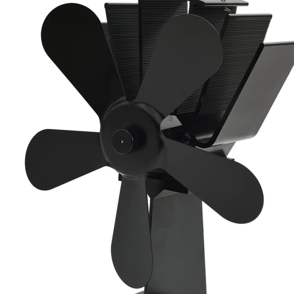 vidaXL Kaminfläkt 5 blad svart
